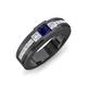 4 - Jayden 1.11 ctw Princess shape Blue Sapphire accented Lab Grown Diamonds Men Wedding Band (5.20 mm) 