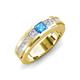 4 - Jayden 1.14 ctw Princess shape Blue Topaz accented Lab Grown Diamonds Men Wedding Band (5.20 mm) 