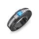 4 - Jayden 1.14 ctw Princess shape Blue Topaz accented Lab Grown Diamonds Men Wedding Band (5.20 mm) 