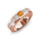 4 - Jayden 1.11 ctw Princess shape Citrine accented Lab Grown Diamonds Men Wedding Band (5.20 mm) 