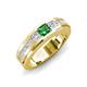4 - Jayden 1.11 ctw Princess shape Green Garnet accented Lab Grown Diamonds Men Wedding Band (5.20 mm) 