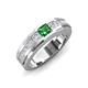 4 - Jayden 1.11 ctw Princess shape Green Garnet accented Lab Grown Diamonds Men Wedding Band (5.20 mm) 
