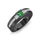 4 - Jayden 1.11 ctw Princess shape Green Garnet accented Lab Grown Diamonds Men Wedding Band (5.20 mm) 