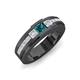 4 - Jayden 1.11 ctw Princess shape London Blue Topaz accented Lab Grown Diamonds Men Wedding Band (5.20 mm) 