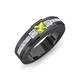 4 - Jayden 1.14 ctw Princess shape Peridot accented Lab Grown Diamonds Men Wedding Band (5.20 mm) 