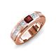 4 - Jayden 1.14 ctw Princess shape Red Garnet accented Lab Grown Diamonds Men Wedding Band (5.20 mm) 