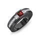 4 - Jayden 1.14 ctw Princess shape Red Garnet accented Lab Grown Diamonds Men Wedding Band (5.20 mm) 