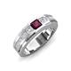 4 - Jayden 1.14 ctw Princess shape Rhodolite Garnet accented Lab Grown Diamonds Men Wedding Band (5.20 mm) 