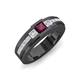 4 - Jayden 1.14 ctw Princess shape Rhodolite Garnet accented Lab Grown Diamonds Men Wedding Band (5.20 mm) 