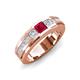 4 - Jayden 1.11 ctw Princess shape Ruby accented Lab Grown Diamonds Men Wedding Band (5.20 mm) 
