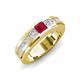 4 - Jayden 1.11 ctw Princess shape Ruby accented Lab Grown Diamonds Men Wedding Band (5.20 mm) 