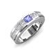 4 - Jayden 1.14 ctw Princess shape Tanzanite accented Lab Grown Diamonds Men Wedding Band (5.20 mm) 