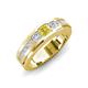 4 - Jayden 1.24 ctw Princess shape Yellow Sapphire accented Lab Grown Diamonds Men Wedding Band (5.20 mm) 