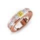 4 - Jayden 1.24 ctw Princess shape Yellow Sapphire accented Lab Grown Diamonds Men Wedding Band (5.20 mm) 