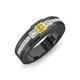 4 - Jayden 1.24 ctw Princess shape Yellow Sapphire accented Lab Grown Diamonds Men Wedding Band (5.20 mm) 