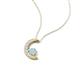 4 - Lunara 0.19 ctw Aquamarine With Natural Diamonds Lunate Moon Pendant 