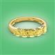 3 - Wendy 1.70 ctw (4.00 mm) Cushion Shape Created Yellow Sapphire Side Gallery 5 Stone Wedding Band 