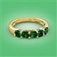 3 - Wendy 1.50 ctw (4.00 mm) Cushion Shape Created Emerald Side Gallery 5 Stone Wedding Band 