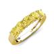 4 - Wendy 1.70 ctw (4.00 mm) Cushion Shape Created Yellow Sapphire Side Gallery 5 Stone Wedding Band 