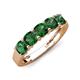 4 - Wendy 1.50 ctw (4.00 mm) Cushion Shape Created Emerald Side Gallery 5 Stone Wedding Band 