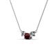 2 - Raia Red Garnet and Diamond Three Stone Pendant 