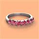 3 - Kathleen 3.40 mm Round Pink Tourmaline Wedding Band 
