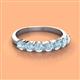 3 - Kathleen 3.40 mm Round Aquamarine Wedding Band 