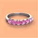 3 - Kathleen 3.40 mm Round Pink Sapphire Wedding Band 