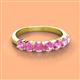 3 - Kathleen 3.40 mm Round Pink Sapphire Wedding Band 