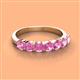 3 - Kathleen 3.40 mm Round Pink Sapphire Wedding Band 