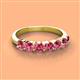 3 - Kathleen 3.40 mm Round Pink Tourmaline Wedding Band 