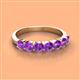 3 - Kathleen 3.40 mm Round Amethyst Wedding Band 