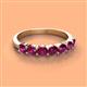 3 - Kathleen 3.40 mm Round Rhodolite Garnet Wedding Band 