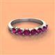 3 - Kathleen 3.40 mm Round Rhodolite Garnet Wedding Band 