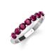 4 - Kathleen 3.40 mm Round Rhodolite Garnet Wedding Band 