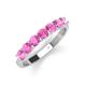 4 - Kathleen 3.40 mm Round Pink Sapphire Wedding Band 