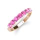 4 - Kathleen 3.40 mm Round Pink Sapphire Wedding Band 