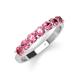4 - Kathleen 3.40 mm Round Pink Tourmaline Wedding Band 