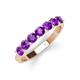 4 - Kathleen 3.40 mm Round Amethyst Wedding Band 