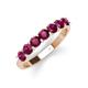 4 - Kathleen 3.40 mm Round Rhodolite Garnet Wedding Band 