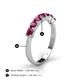 5 - Kathleen 3.40 mm Round Rhodolite Garnet Wedding Band 