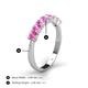 5 - Kathleen 3.40 mm Round Pink Sapphire Wedding Band 
