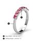5 - Kathleen 3.40 mm Round Pink Tourmaline Wedding Band 