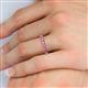 6 - Kathleen 3.40 mm Round Pink Tourmaline Wedding Band 