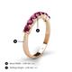 5 - Kathleen 3.40 mm Round Rhodolite Garnet Wedding Band 