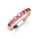 4 - Kathleen 3.40 mm Round Pink Tourmaline Wedding Band 
