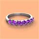 3 - Kathleen 3.40 mm Round Amethyst Wedding Band 