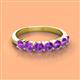 3 - Kathleen 3.40 mm Round Amethyst Wedding Band 