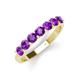 4 - Kathleen 3.40 mm Round Amethyst Wedding Band 