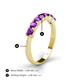 5 - Kathleen 3.40 mm Round Amethyst Wedding Band 